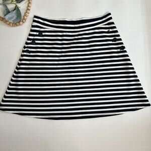 NWT Loft navy Blue striped skirt Sz S